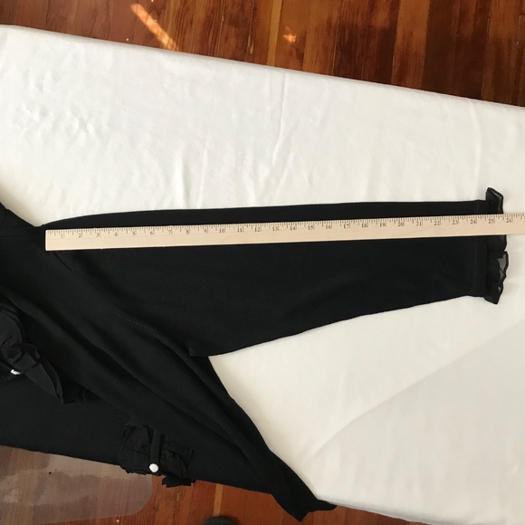 CHARTER CLUB Silk Cotton Cardigan Sweater Ruffle Black Women’s Plus Size 3X 2X - Picture 14 of 16